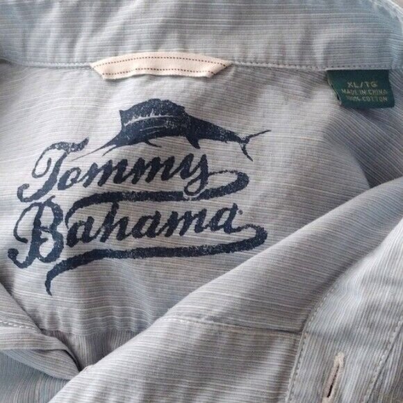 Tommy Bahama Relax Blue Long Sleeve Stripe Button Up Shirt Men XL X-Large - Picture 9 of 9